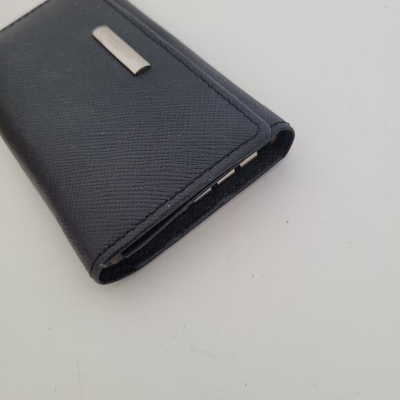 Burberry Key Hooks Holder Case Wallet Logo Black Leather Designer Nova Lining - Picture 8 of 10